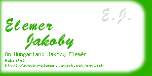 elemer jakoby business card