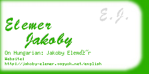 elemer jakoby business card